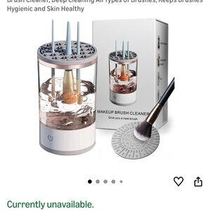 Electric Makeup Brush Cleaner - Pink/White Portable Brush Washer